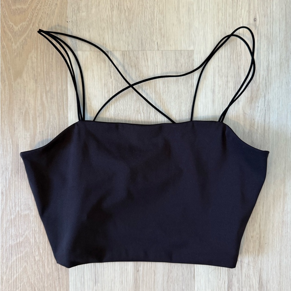 Garage Cross Strappy Black Top XS